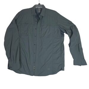 REI Long Sleeve Outdoor Hiking Camping Shirt Men's Size Large Gray Fishing